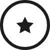 Black star icon inside a circle on a white background.